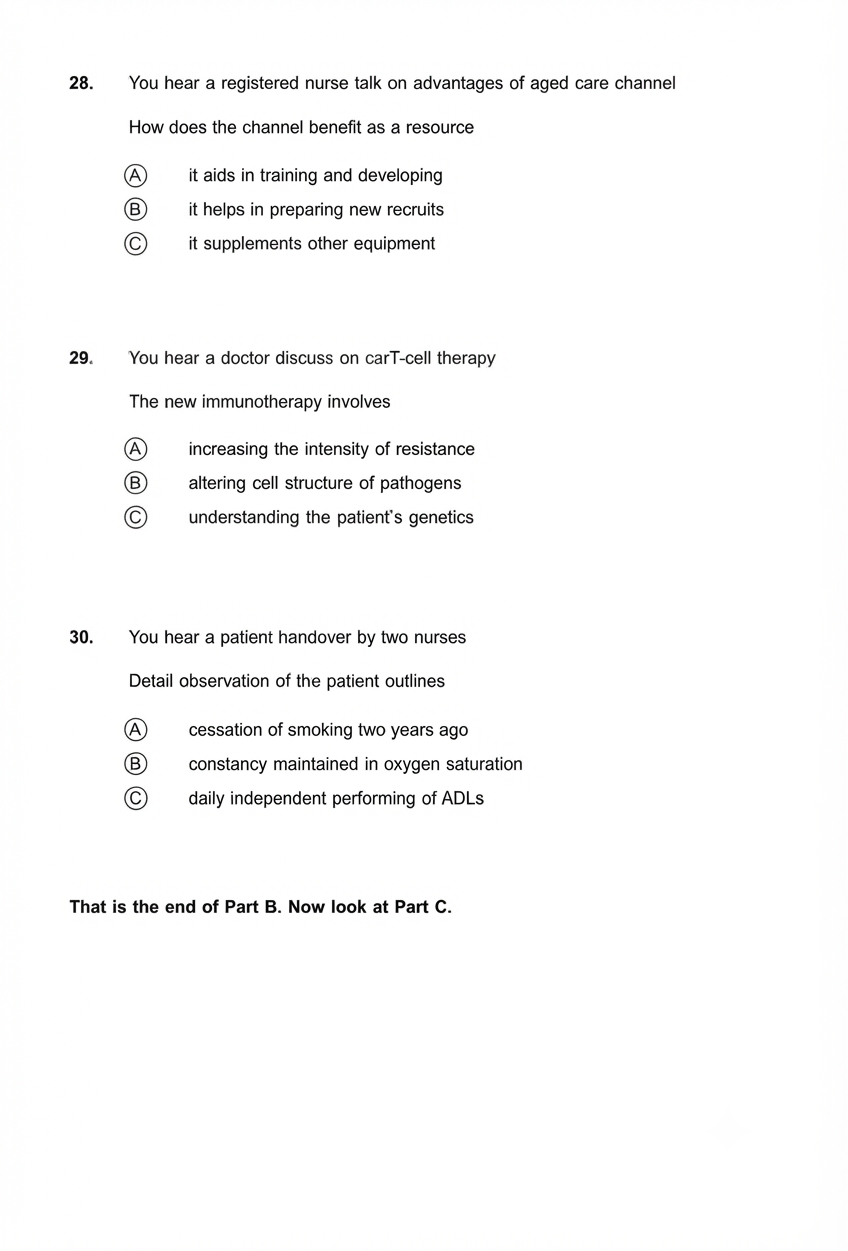 OET Listening Practice Set 1 Question Page 4