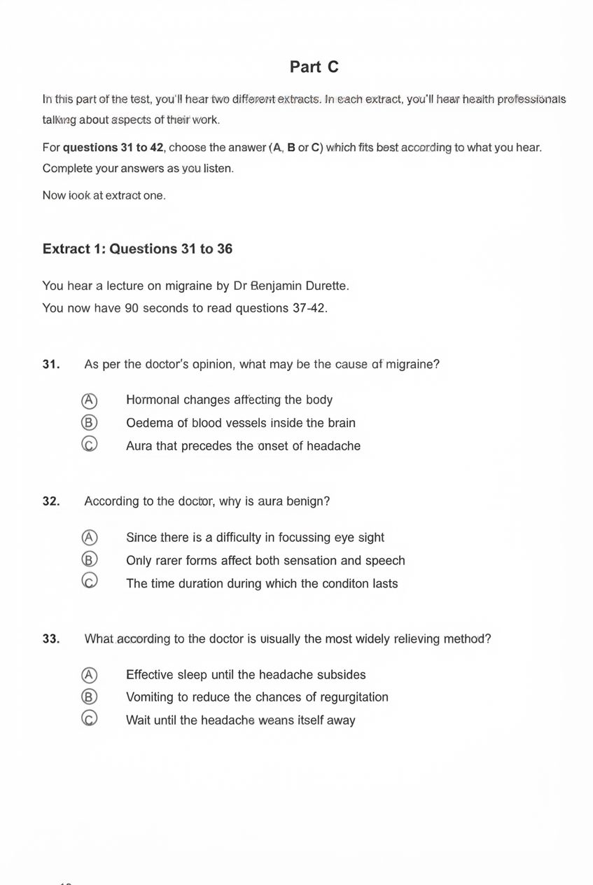OET Listening Practice Set 1 Question Page 5