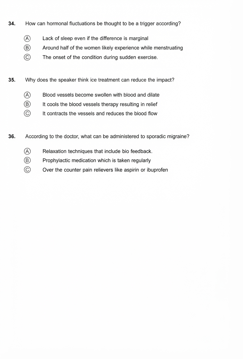 OET Listening Practice Set 1 Question Page 6