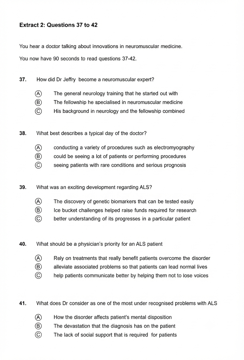 OET Listening Practice Set 1 Question Page 7