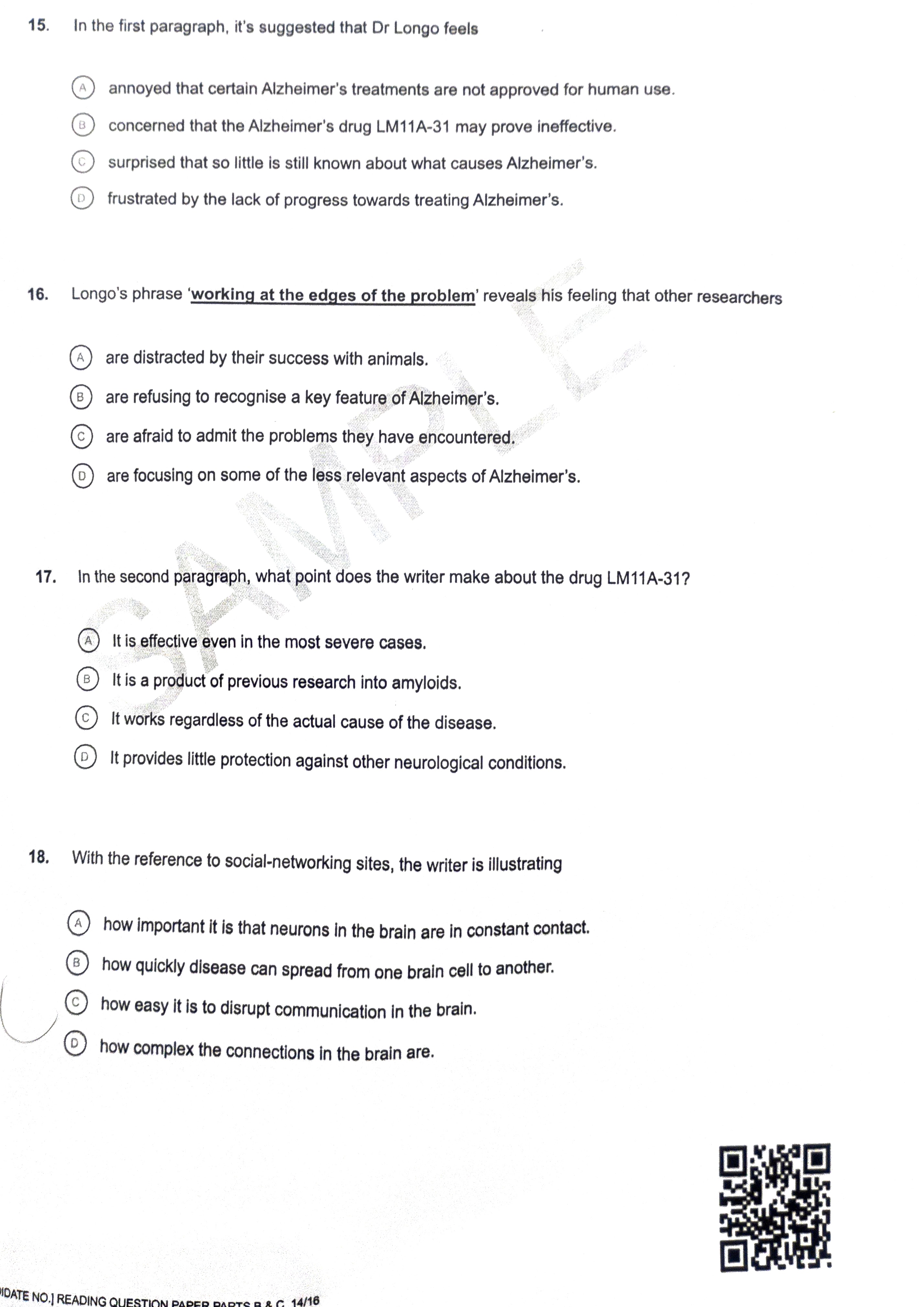 OET Reading Practice Set 1 Page 18