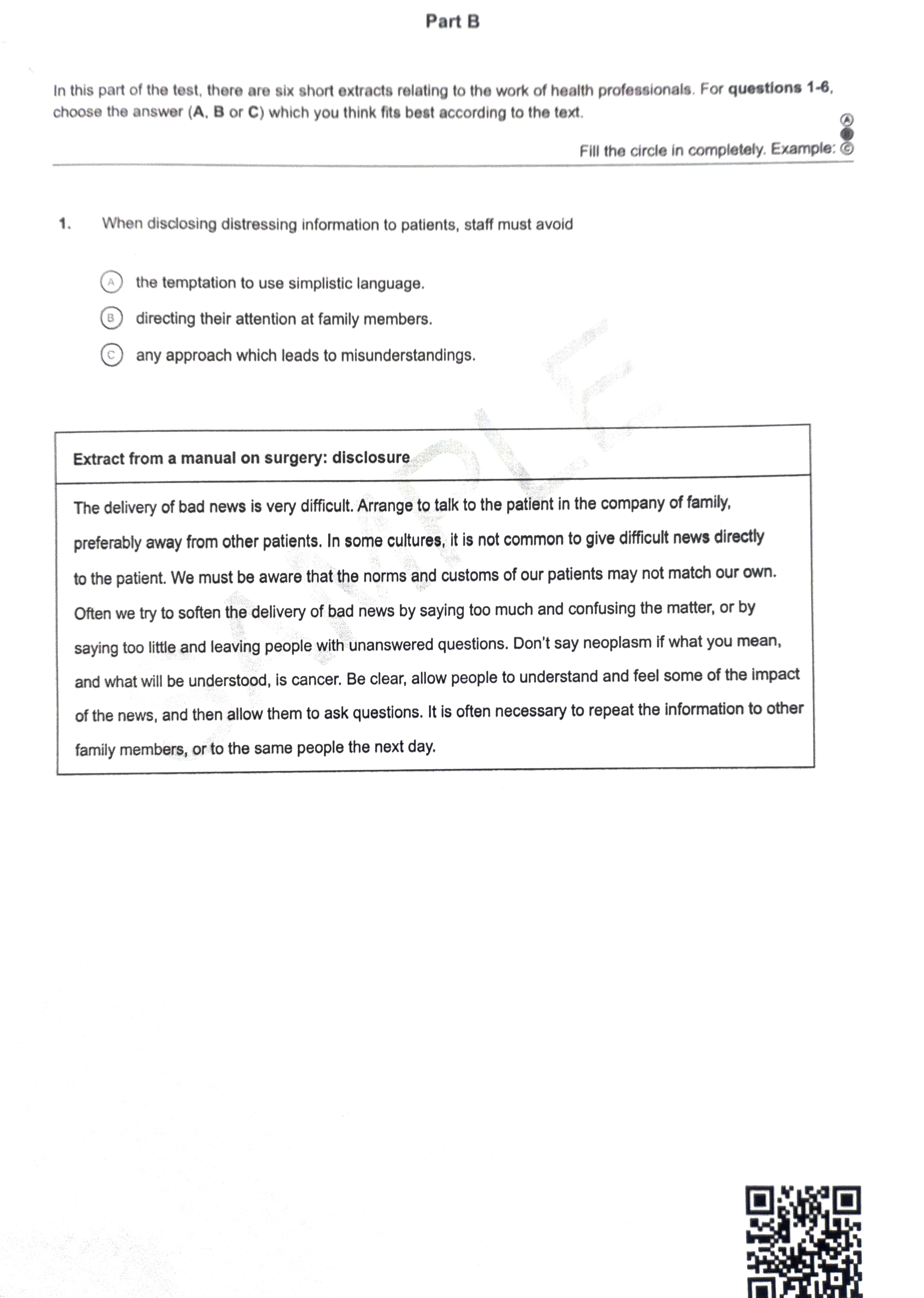 OET Reading Practice Set 1 Page 6