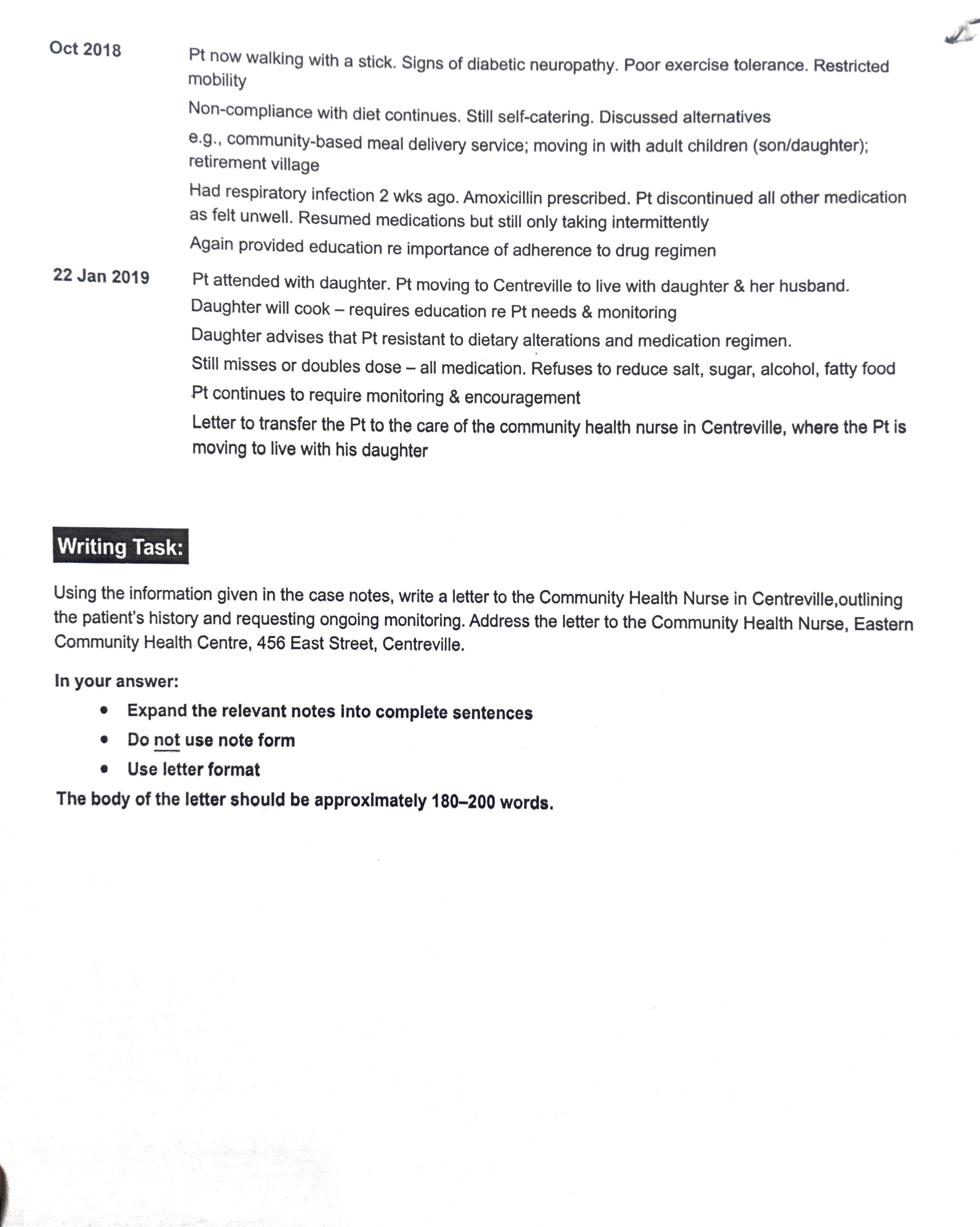 OET Writing Practice Set 1 Page 2