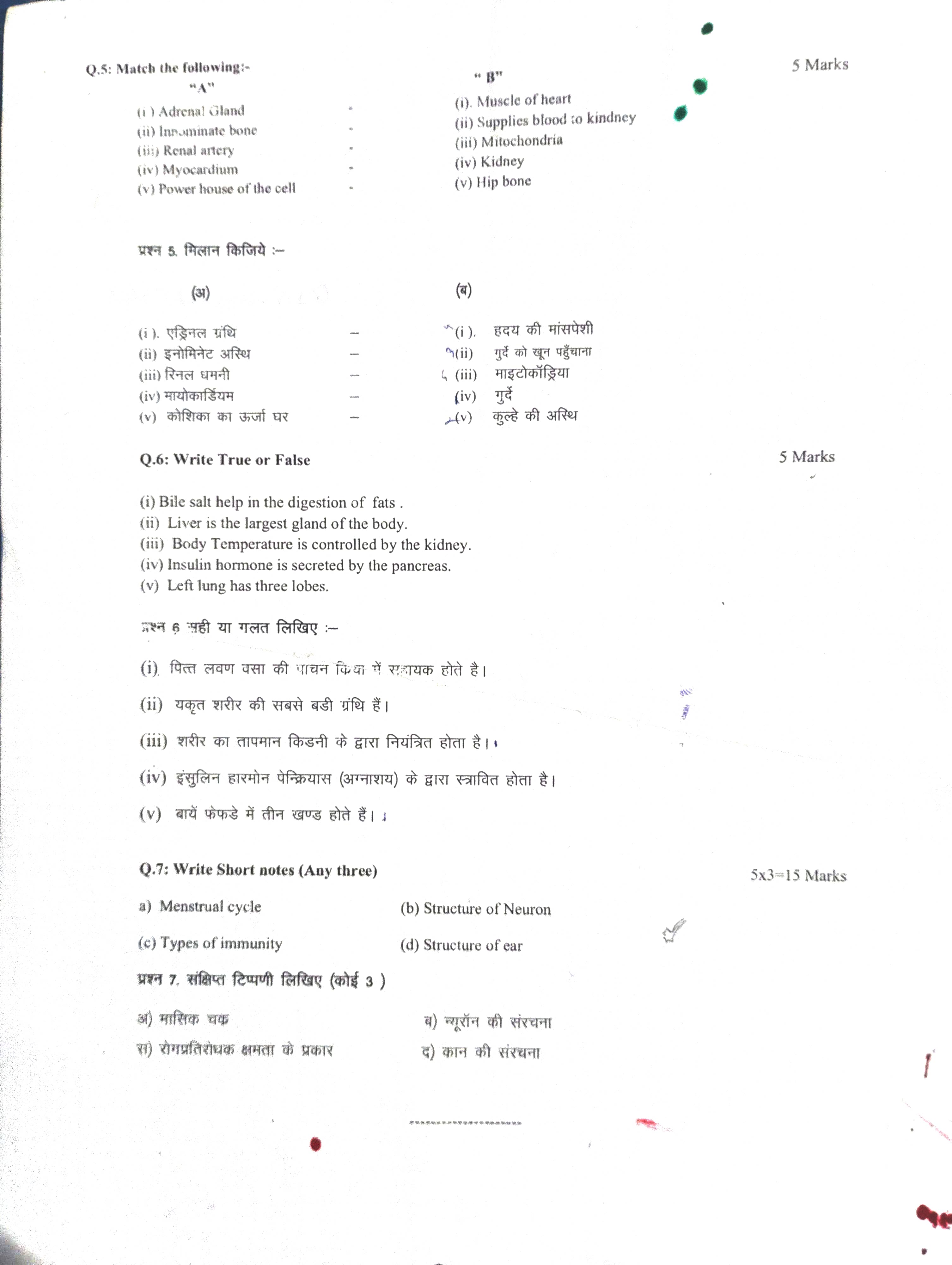 Previous Year Nursing Question Paper 12